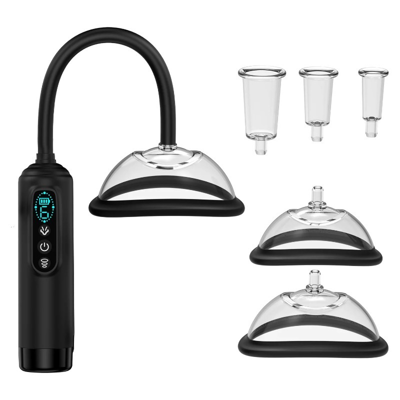 Breast Pump - LCD-Vagina-Pumpe, Nippelsauger, Vibrator mit 6 Saugmodi,